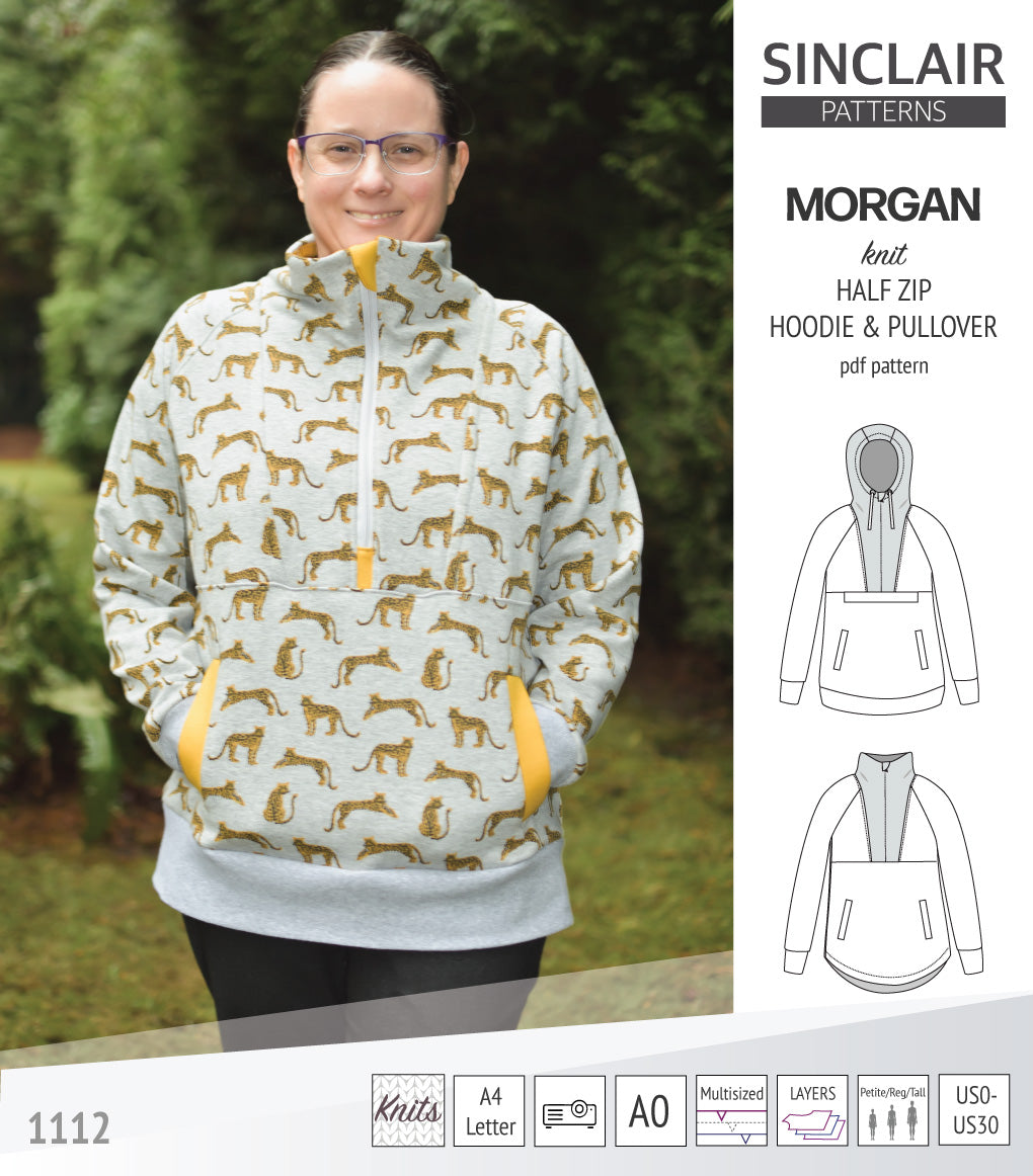 Morgan half zip pullover and hoodie (PDF) – Sinclair Patterns