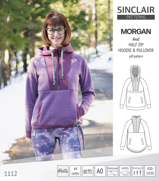 Morgan half zip pullover and hoodie (PDF) - Sinclair Patterns