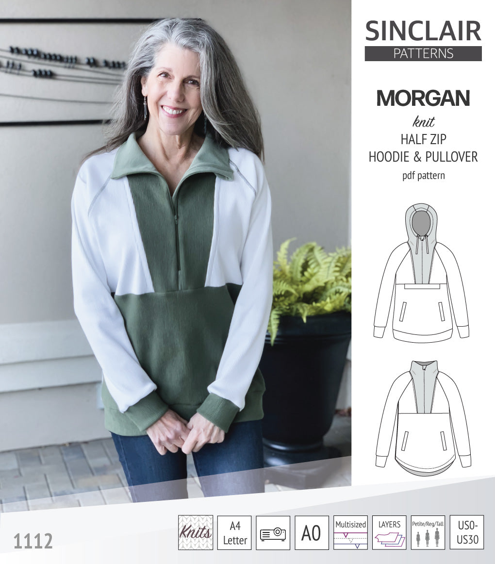 Morgan half zip pullover and hoodie (PDF) – Sinclair Patterns