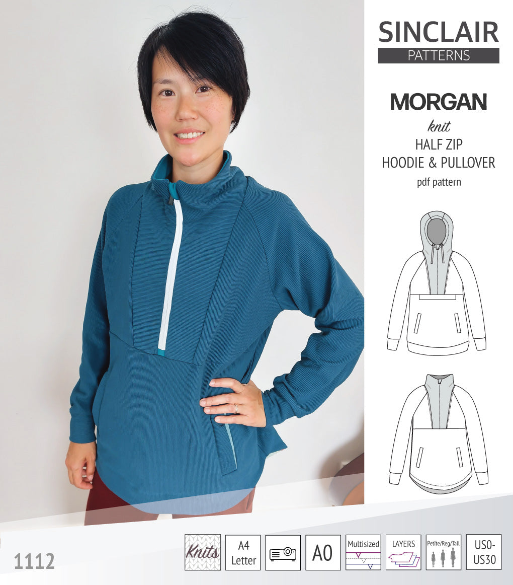 Morgan half zip pullover and hoodie (PDF) – Sinclair Patterns