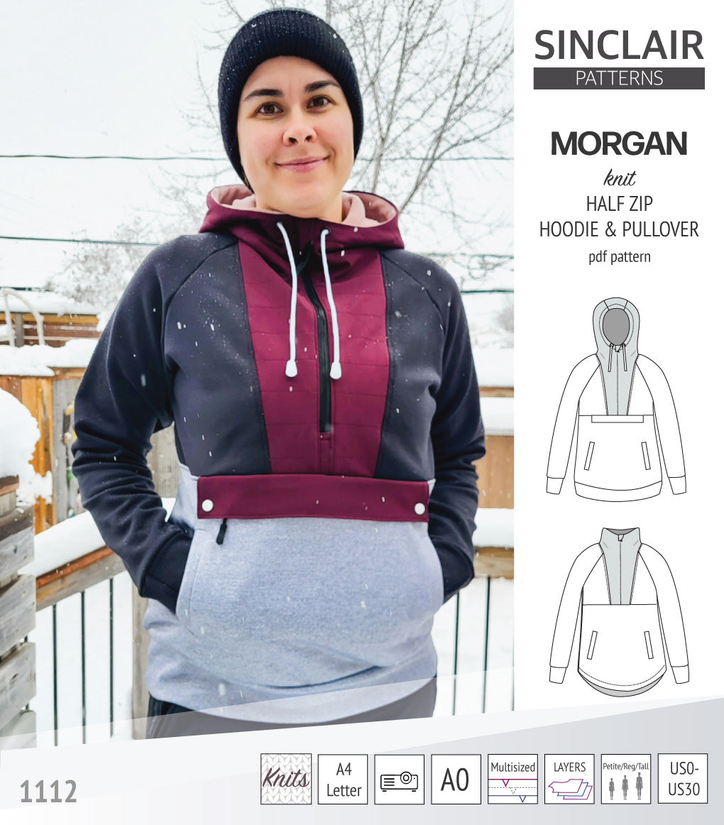 Morgan half zip pullover and hoodie (PDF) – Sinclair Patterns