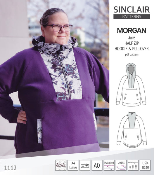 Morgan half zip pullover and hoodie (PDF) - Sinclair Patterns