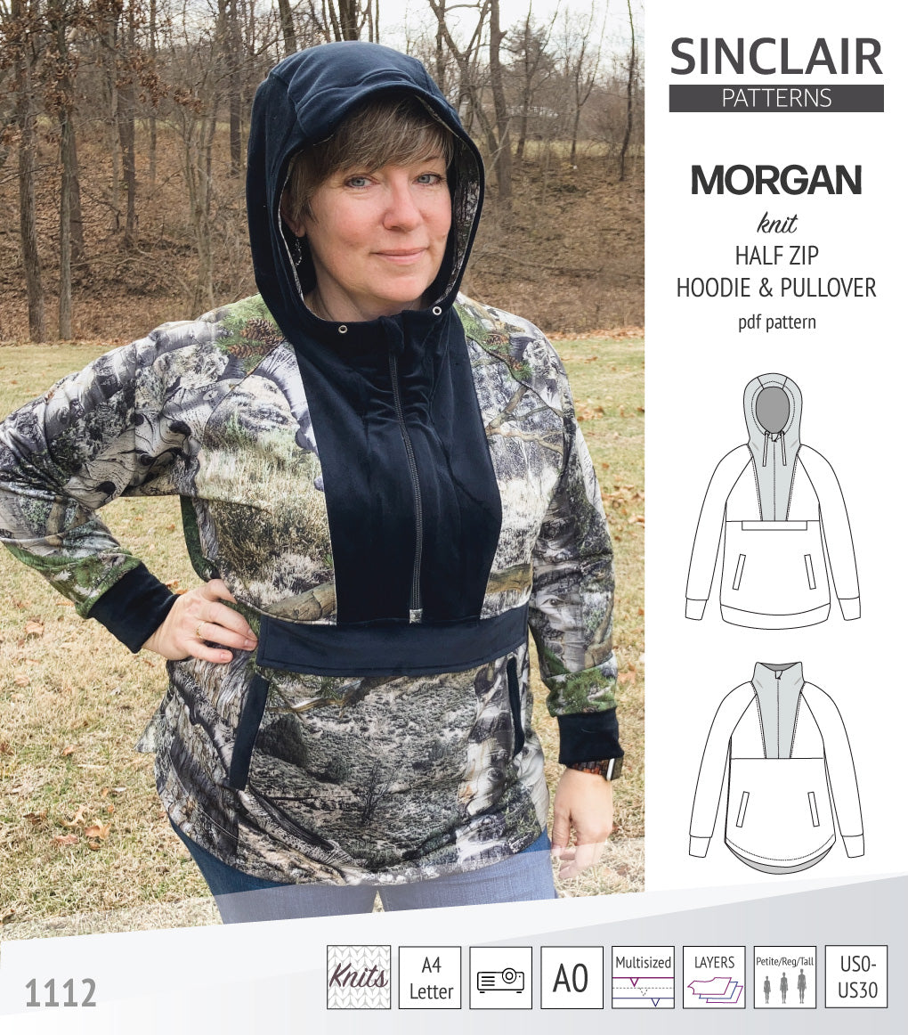 Morgan half zip pullover and hoodie (PDF) – Sinclair Patterns