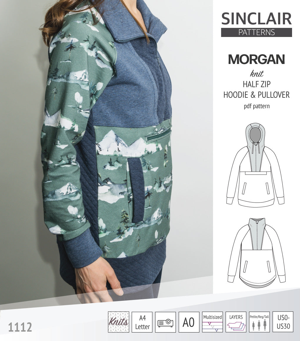 Morgan half zip pullover and hoodie (PDF) – Sinclair Patterns