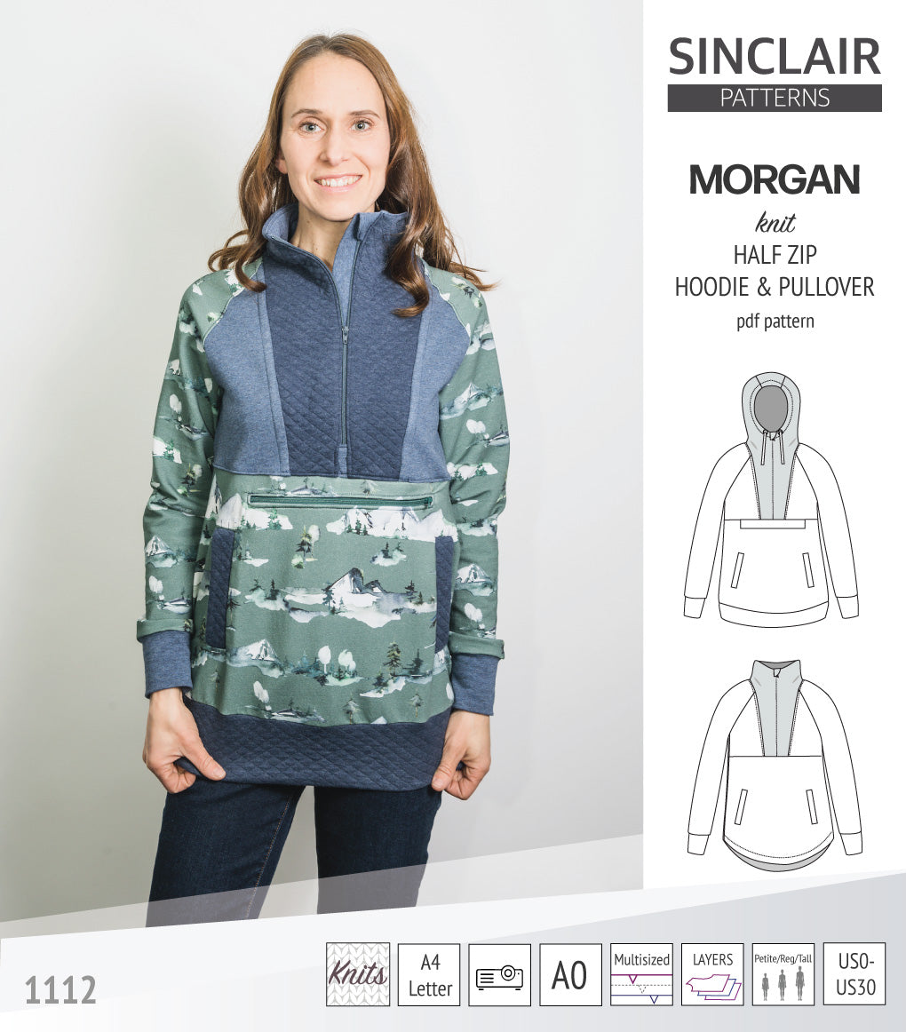 Morgan half zip pullover and hoodie (PDF) – Sinclair Patterns
