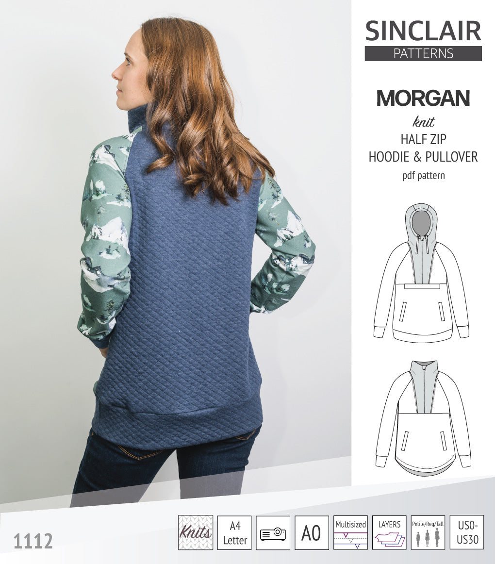 Morgan half zip pullover and hoodie (PDF) – Sinclair Patterns