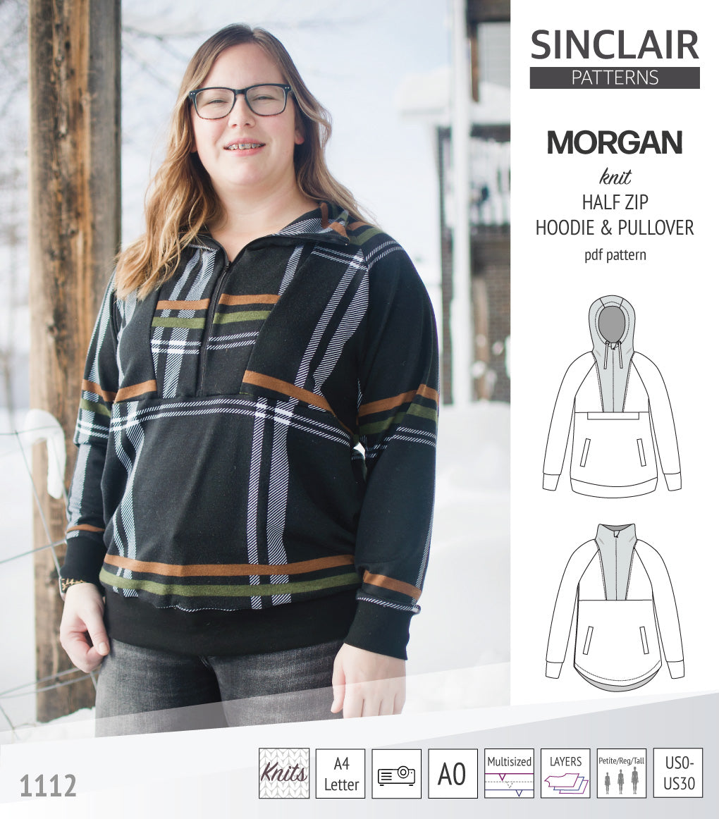 Morgan half zip pullover and hoodie (PDF) – Sinclair Patterns