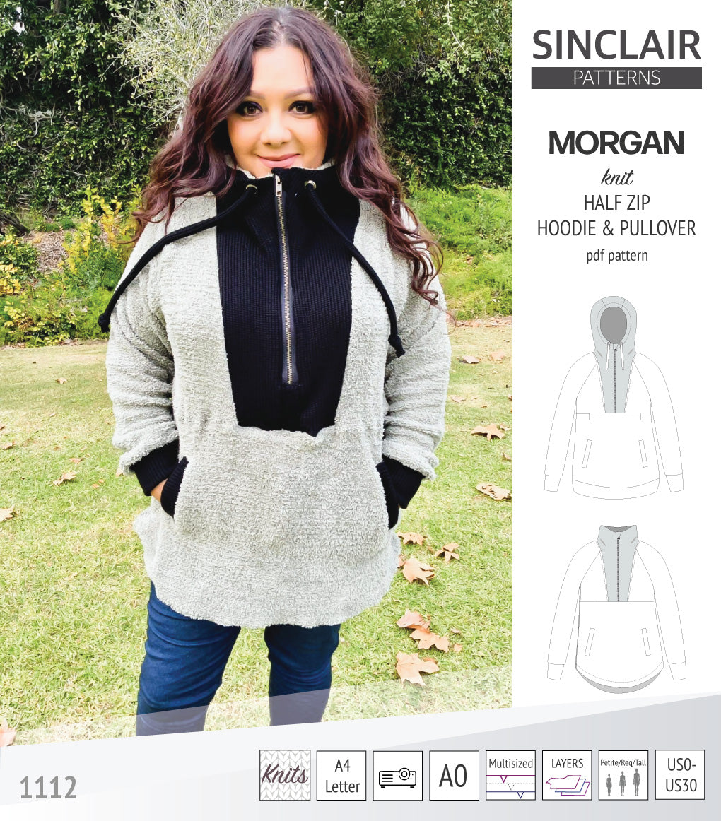 Morgan half zip pullover and hoodie (PDF) – Sinclair Patterns
