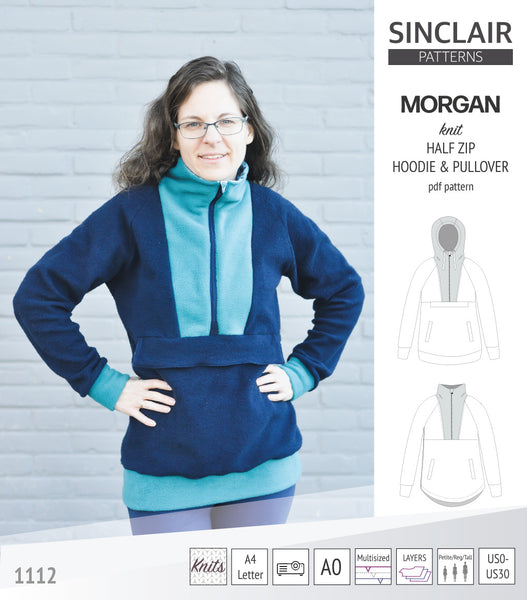 Morgan half zip pullover and hoodie (PDF) - Sinclair Patterns