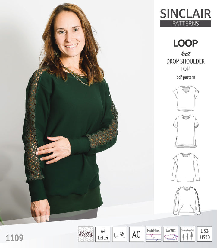 Loop drop shoulder knit top (PDF) – Sinclair Patterns