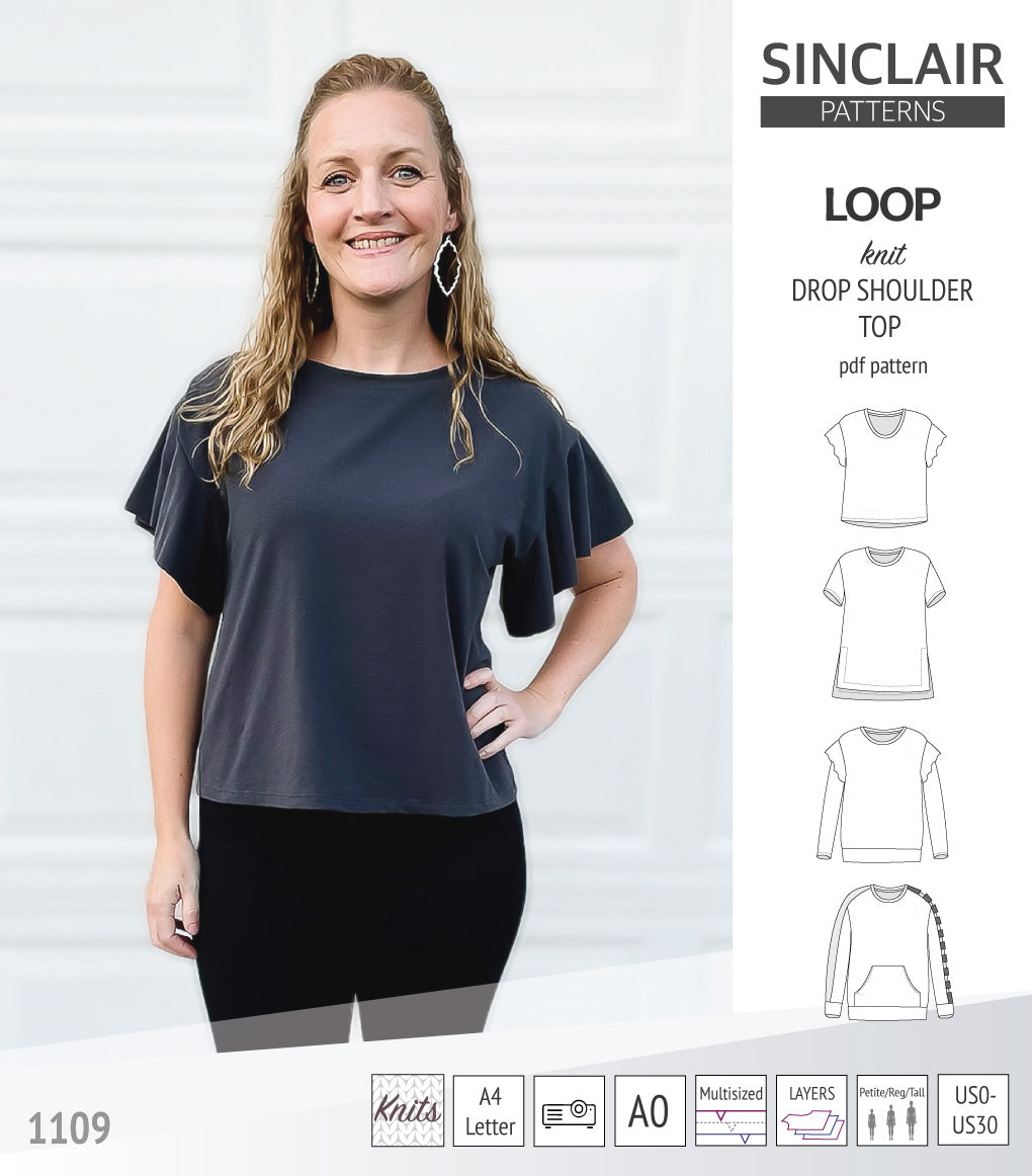 Loop drop shoulder knit top (PDF) – Sinclair Patterns