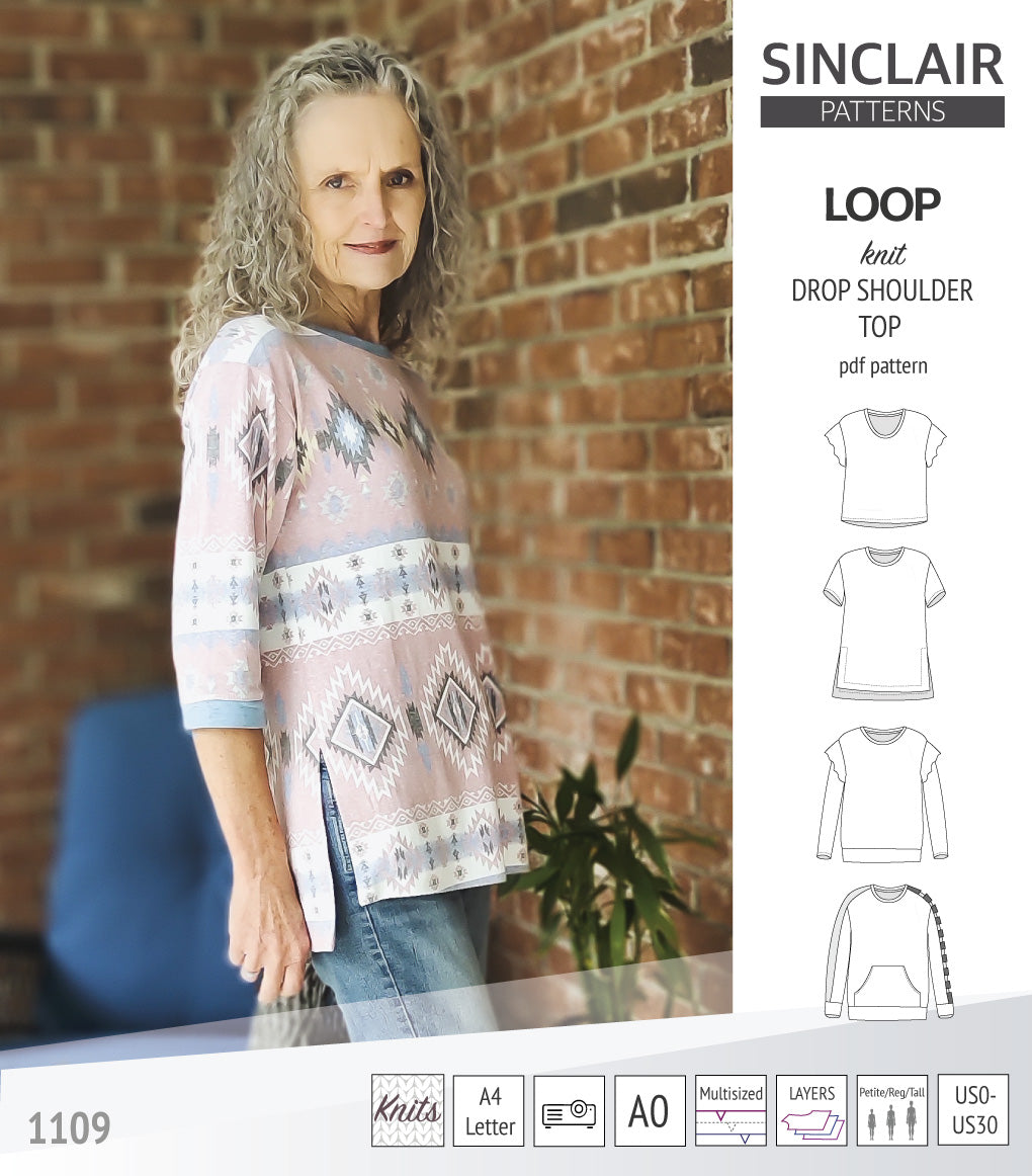 Drop Shoulder Robe Pattern Loop drop shoulder knit top (PDF) – Sinclair Patterns