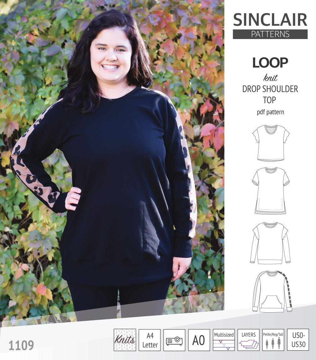 Drop Shoulder Robe Pattern Loop drop shoulder knit top (PDF) – Sinclair Patterns