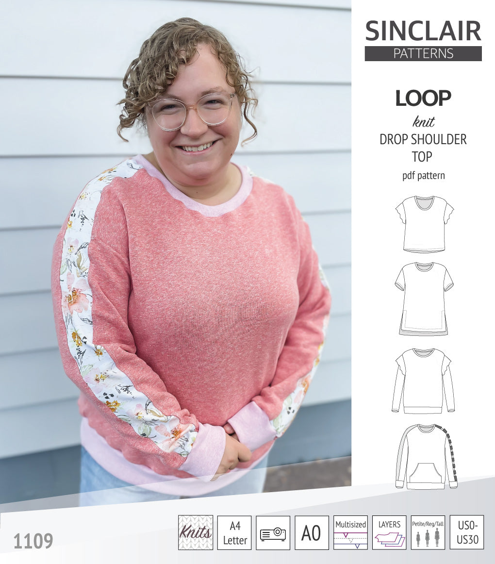 Drop Shoulder Robe Pattern Loop drop shoulder knit top (PDF) – Sinclair Patterns