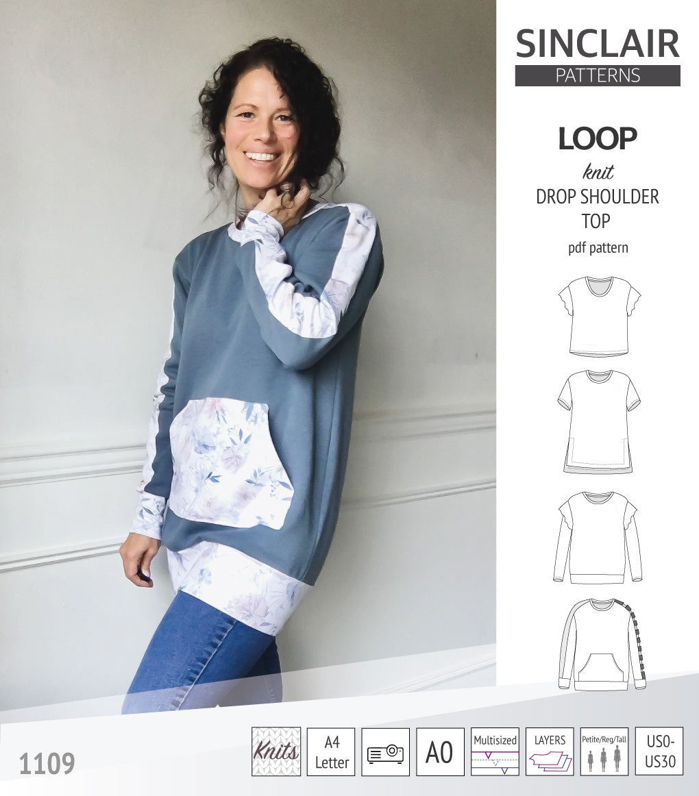 Jacket Pattern Drop Shoulder Design Loop drop shoulder knit top (PDF) – Sinclair Patterns