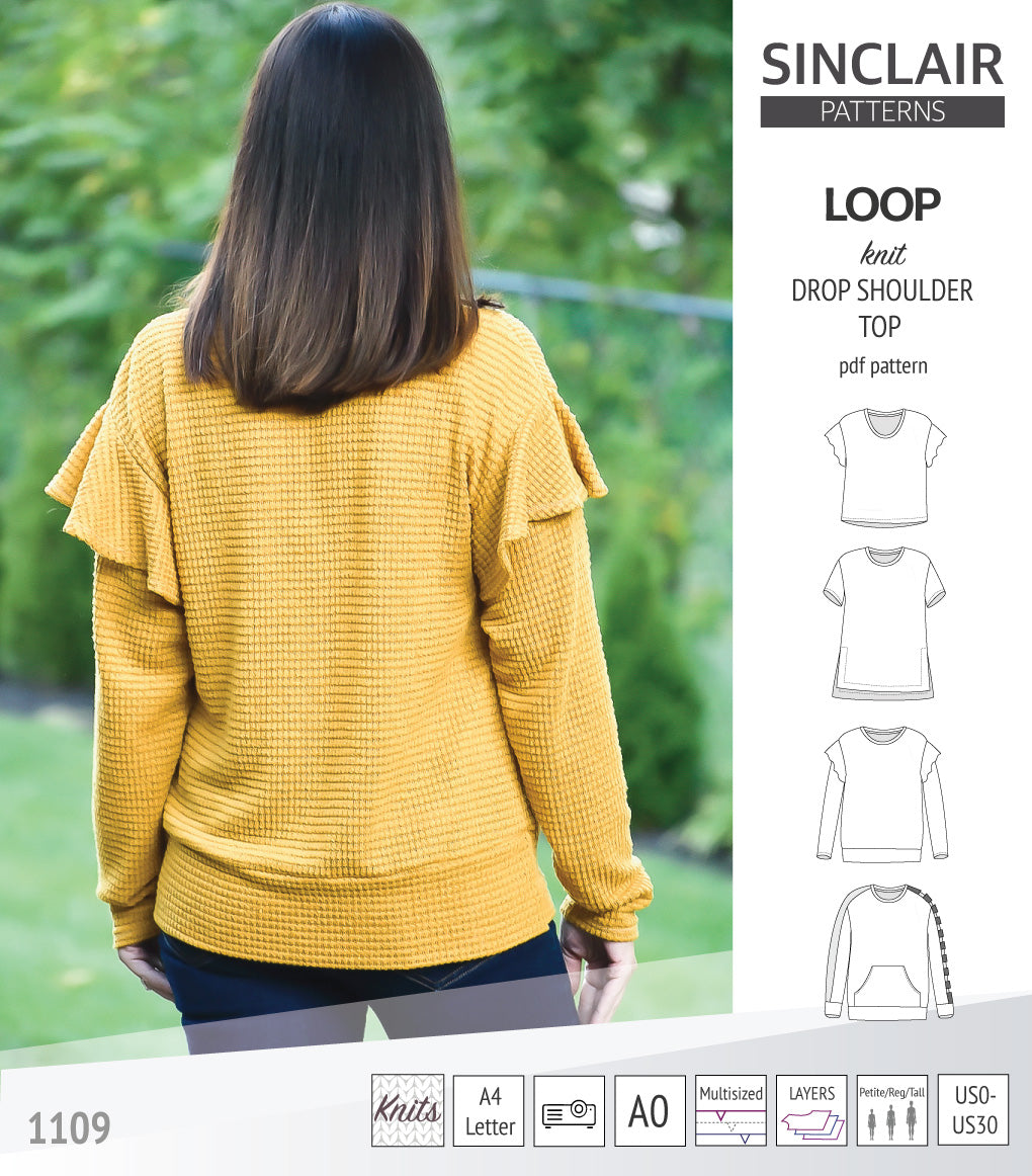 Drop Shoulder Robe Pattern Loop drop shoulder knit top (PDF) – Sinclair Patterns