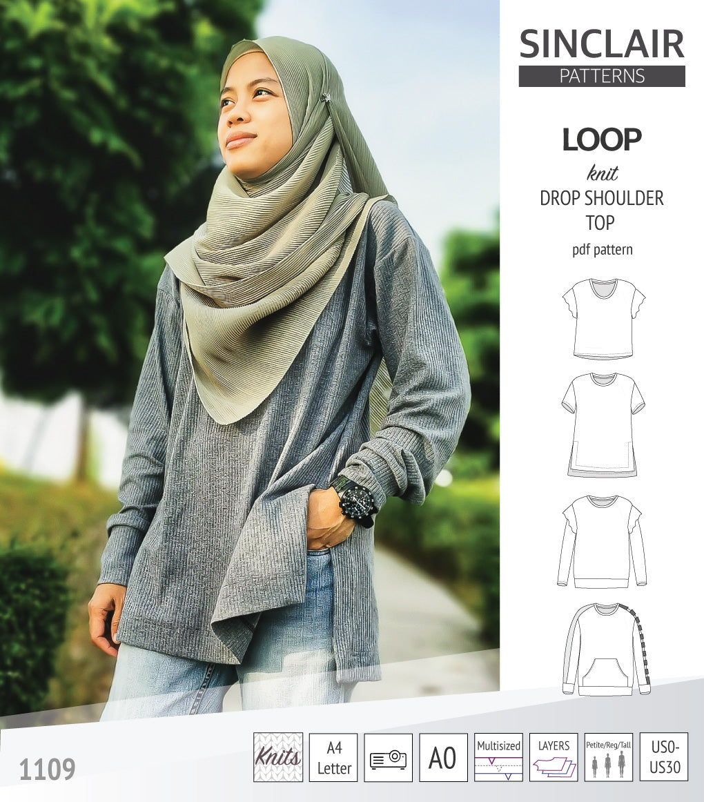 Loop drop shoulder knit top (PDF) – Sinclair Patterns