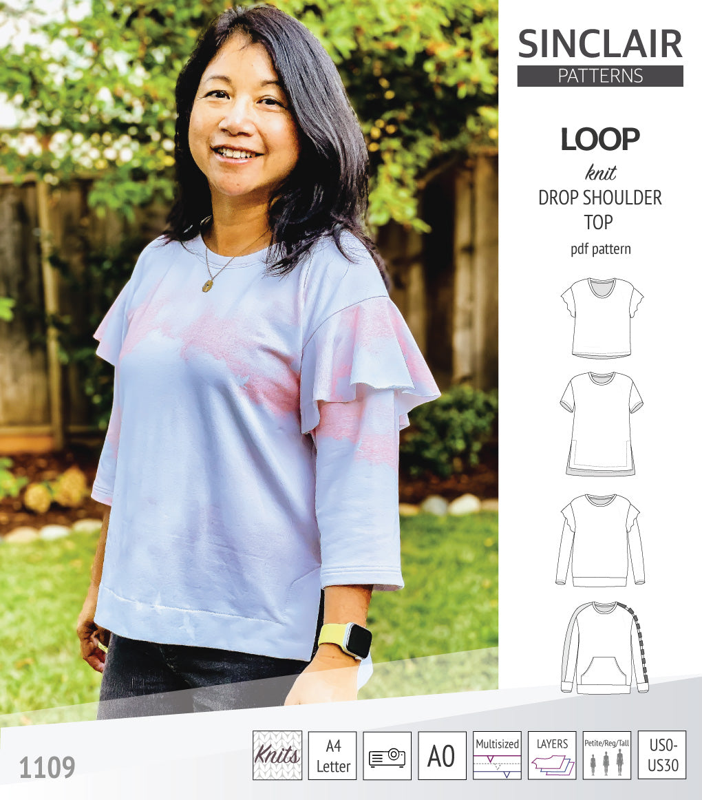 Drop Shoulder Robe Pattern Loop drop shoulder knit top (PDF) – Sinclair Patterns