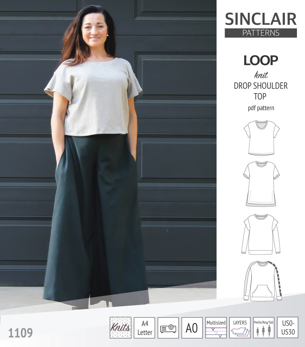 Drop Shoulder Robe Pattern Loop drop shoulder knit top (PDF) – Sinclair Patterns