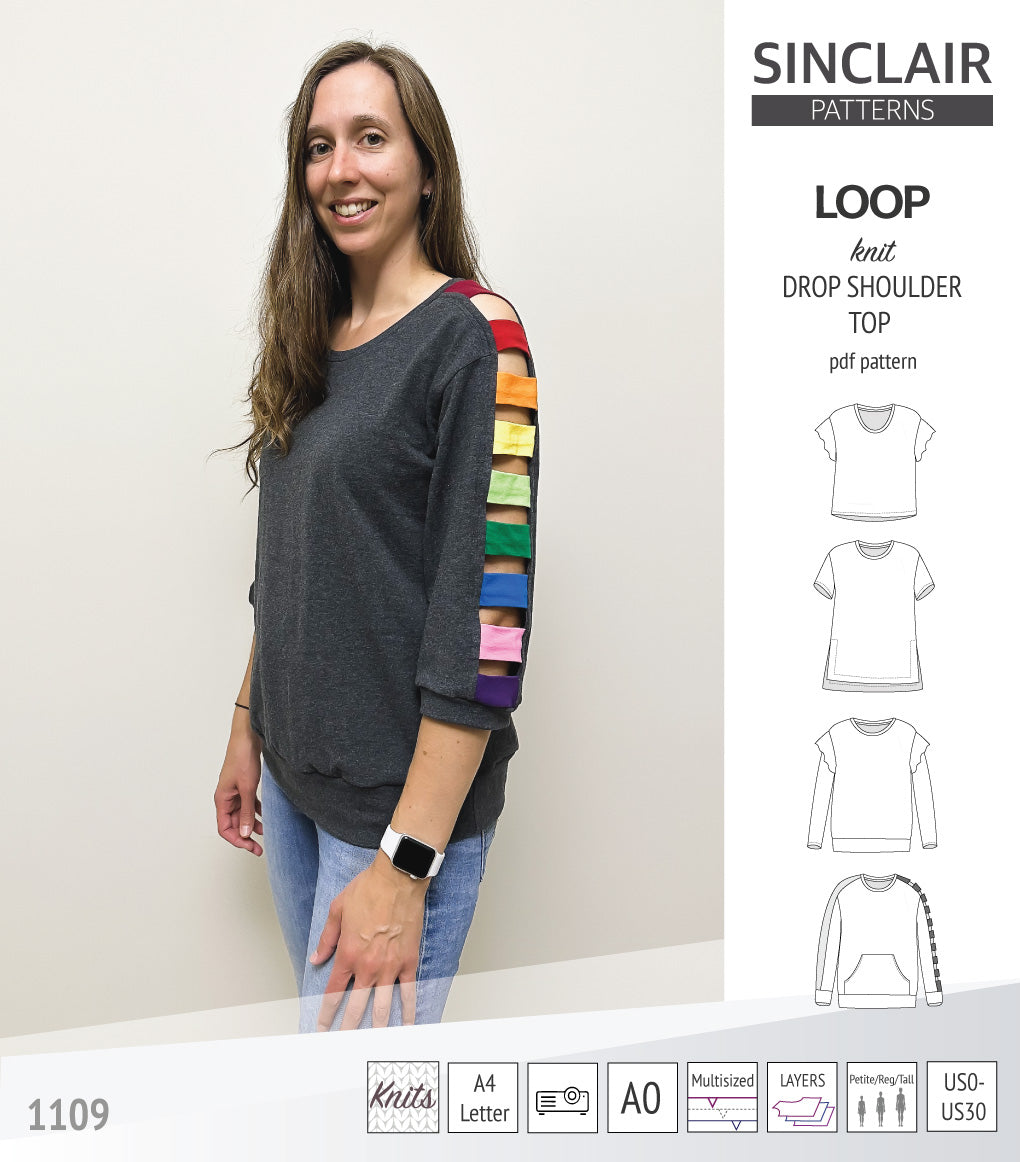 Jacket Pattern Drop Shoulder Design Loop drop shoulder knit top (PDF) – Sinclair Patterns