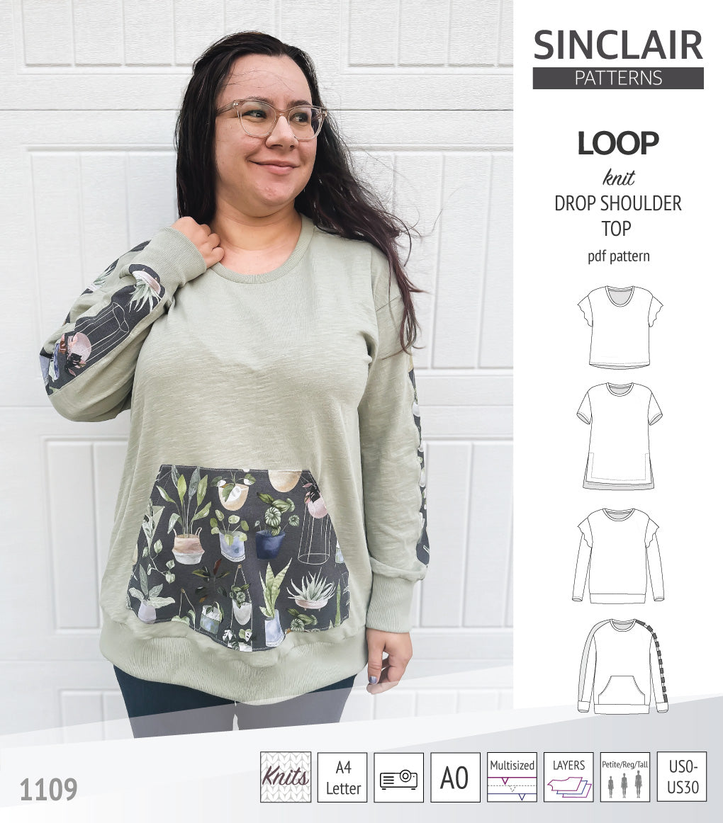 Sinclair Tuva Pattern Loop drop shoulder knit top (PDF) – Sinclair Patterns
