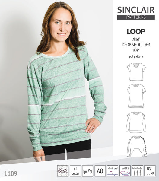 Loop drop shoulder knit top (PDF) - Sinclair Patterns
