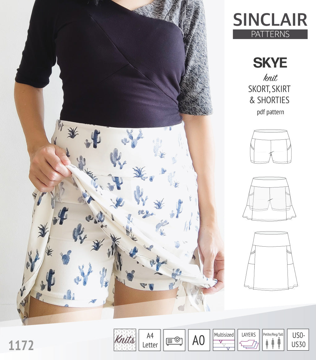 Tween Skort Pattern Skye skort, skirt and shorties with pockets and yoga waistband pdf ...