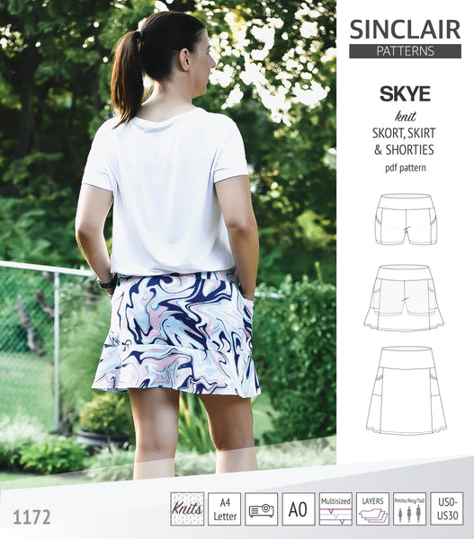 Skye skort, skirt and shorties with pockets and yoga waistband pdf ...