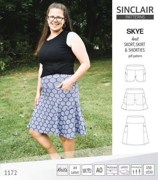 Skye skort, skirt and shorties with pockets and yoga waistband pdf ...