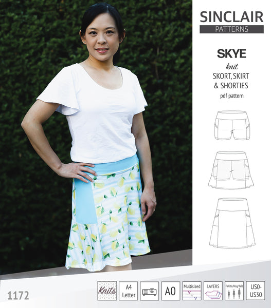 Skye skort, skirt and shorties with pockets and yoga waistband pdf