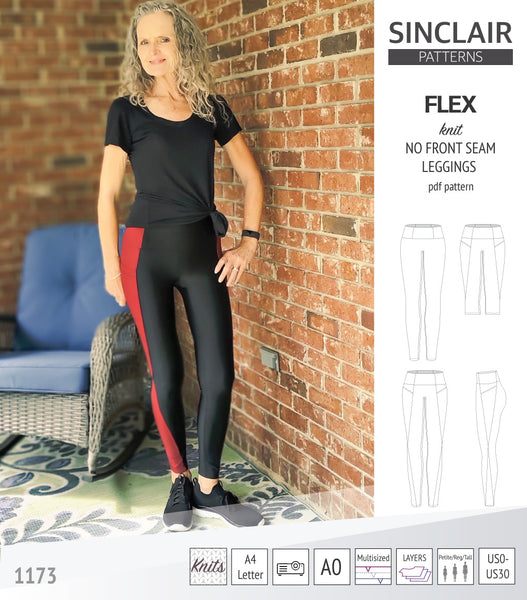 Hourglass Patterns©: No Side Seam Legging PDF Sewing Pattern Sizes 4-28.  Elastic or Yoga Waistband. Easy Women's Sewing Pattern -  Canada