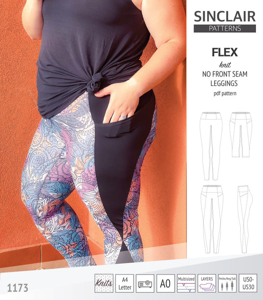 Hourglass Patterns©: No Side Seam Legging PDF Sewing Pattern Sizes 4-28.  Elastic or Yoga Waistband. Easy Women's Sewing Pattern -  Canada