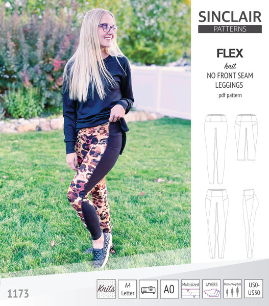 Lolly's Pop Stripe Leggings Sizes XXS to 2X Adults PDF Pattern