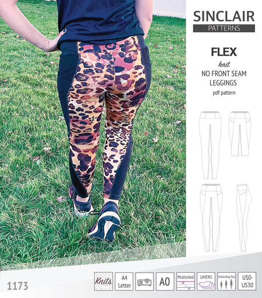 The Nash flared leggings sewing pattern, by Seamwork