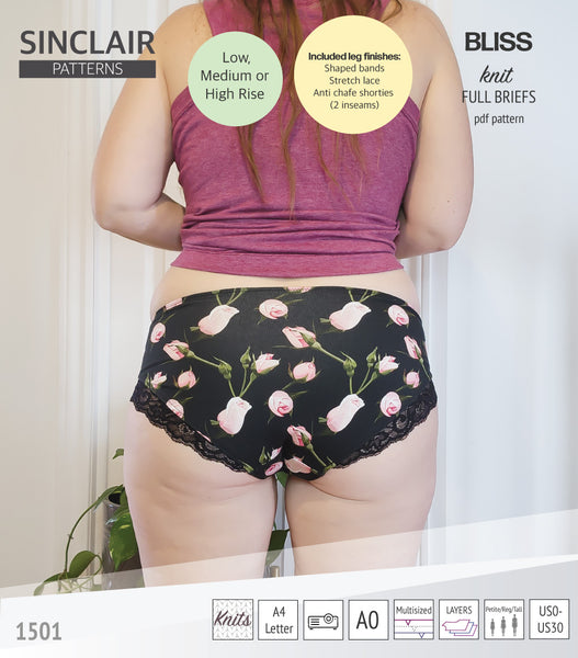 Bliss full briefs with bands, lace or anti chafe shorties (PDF)