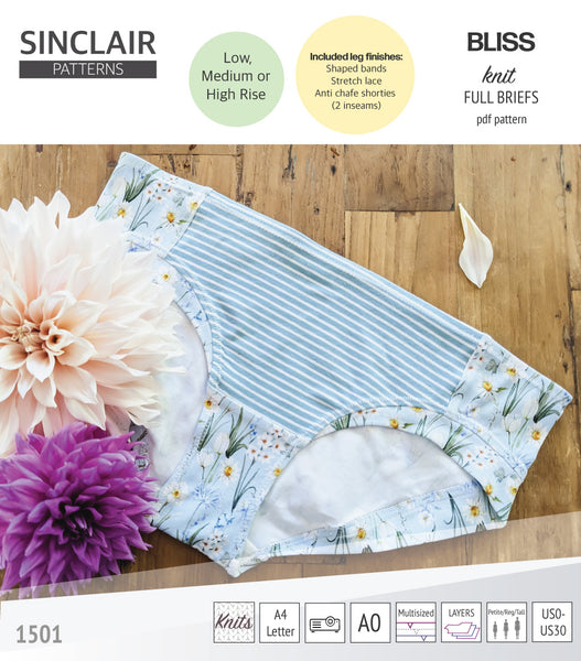Downloadable PDF clover Panty Sewing Pattern, Sizes XS-L -  Canada