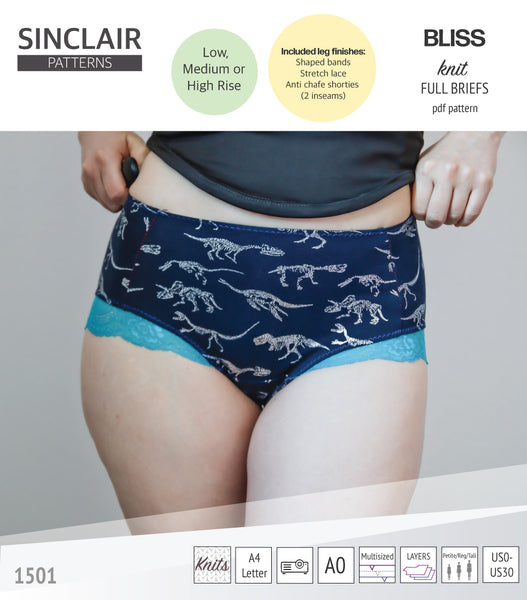 PDF Sewing Pattern Underwear Bikinis, Bra, Pants, Bust for Made to