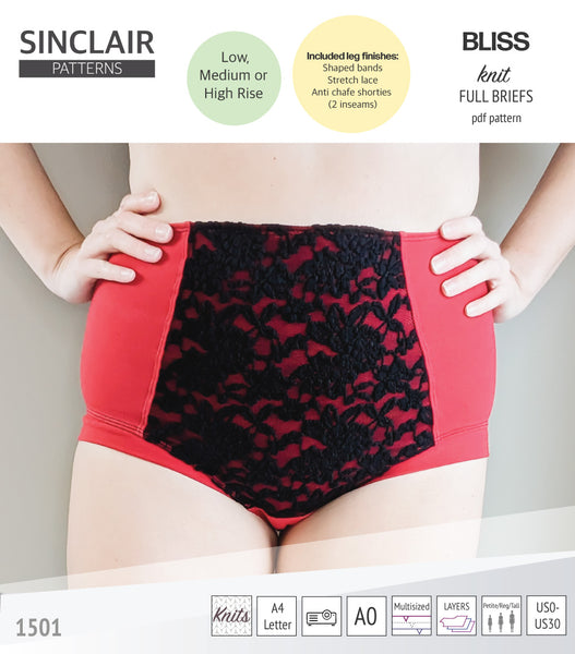 Buy High Waist Knickers Sewing Pattern Download 2 Full Brief