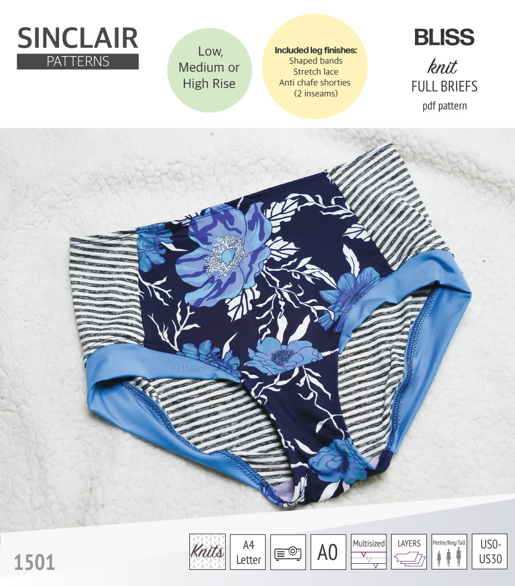 Bliss full briefs with low, medium and high rise options and anti chafe ...
