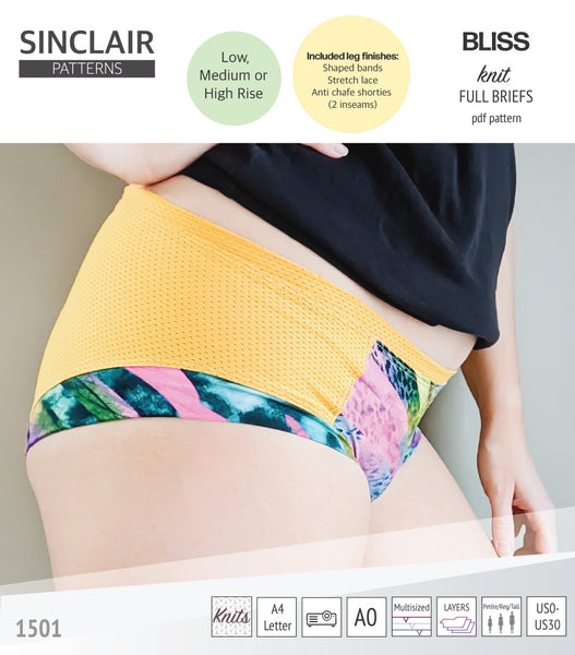PDF Sewing Pattern Underwear Bikinis, Bra, Pants, Bust for Made to