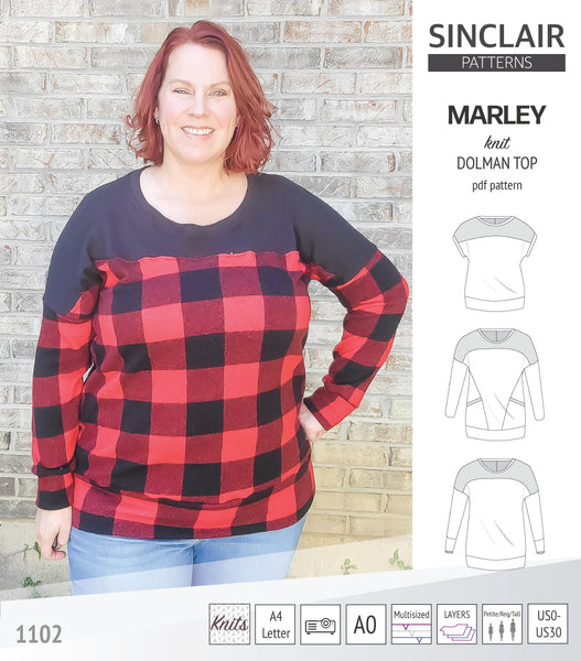 Marley dolman knit top with a yoke (PDF)